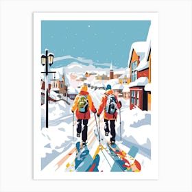 Breckenridge Ski Resort   Colorado Usa, Ski Resort Illustration 3 Art Print