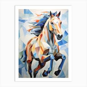 Horse Painting In The Style Of Cubism 2 Art Print