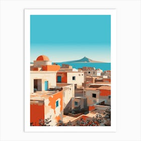 Spiaggia Di Tuerredda Sardinia Italy Mediterranean Style Illustration 1 Art Print