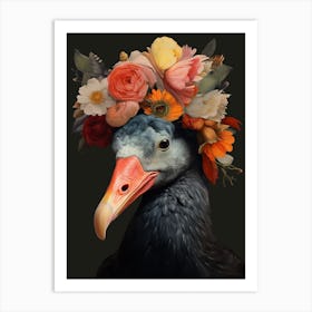 Bird With A Flower Crown Coot 1 Art Print