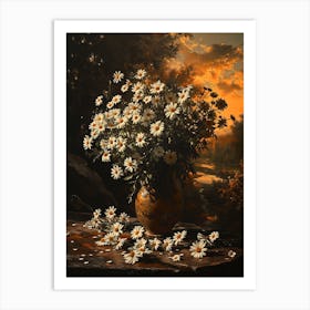 Baroque Floral Still Life Daisy 2 Art Print