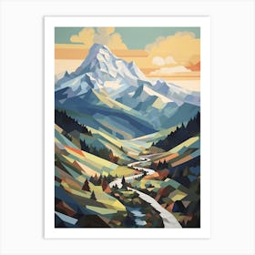 The Alps   Geometric Vector Illustration 1 Art Print