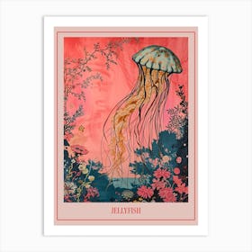 Floral Animal Painting Jellyfish 4 Poster Art Print