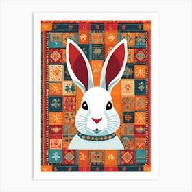 Easter Bunny Quilting art, 1459 Art Print