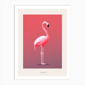 Minimalist Flamingo 2 Bird Poster Art Print