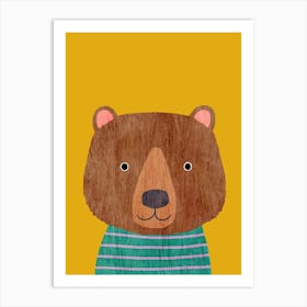 Bear Mustard Art Print