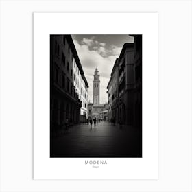 Poster Of Modena, Italy, Black And White Analogue Photography 4 Art Print