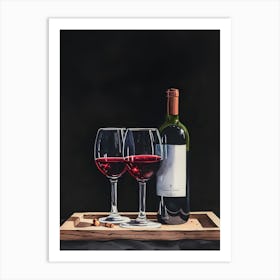 Two Glasses Of Red Wine Art Print