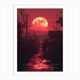 Red Sunset In The City Art Print