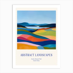 Colourful Abstract Acadia National Park Usa 2 Poster Blue Art Print