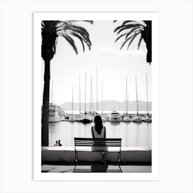 Cannes, France, Mediterranean Black And White Photography Analogue 3 Art Print