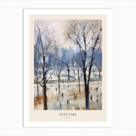 Winter City Park Poster Hyde Park London 1 Art Print