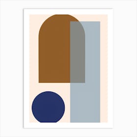 Abstract - Blue And Brown Art Print