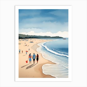 People On The Beach Painting (13) Art Print