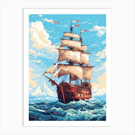 Sailing Ship In The Ocean 2 Art Print