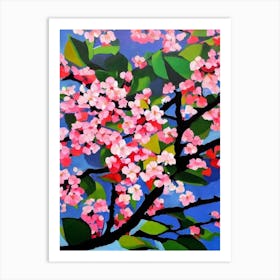 Flowering Cherry Tree Cubist 1 Art Print