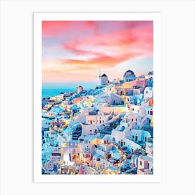 Sunset In Oia Art Print