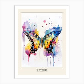 Butterfly Colourful Watercolour 1 Poster Art Print