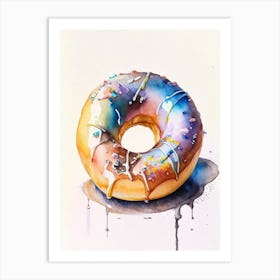 Glazed Donut Cute Neon 2 Art Print