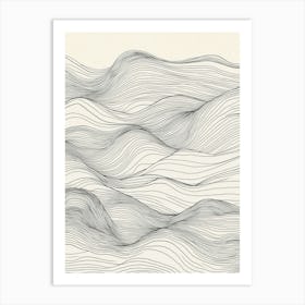 Abstract Drawing Of Waves 1 Art Print