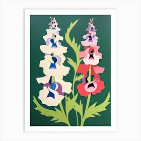 Cut Out Style Flower Art Delphinium 1 Art Print