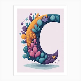 Colorful Letter C Illustration 15 Art Print