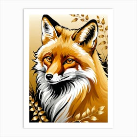 Fox art painting 1 Art Print