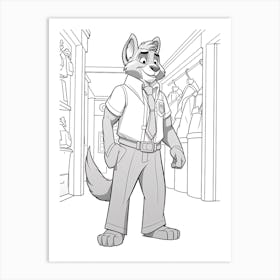 Zootopia (Zootopia) Fantasy Inspired Line Art 3 Art Print