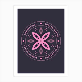 Meditation Flower Badge Letter C Art Print