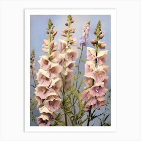 Floral Illustration Delphinium 1 Art Print