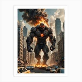 The Giant Fiend Unleashes Citywide Destruction Art Print