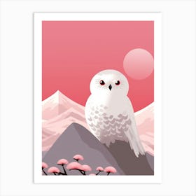 Minimalist Snowy Owl 3 Illustration Art Print