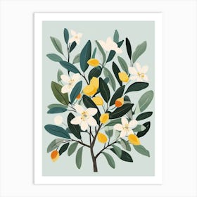 Pear Tree Flat Illustration 2 Art Print