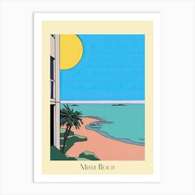 Poster Of Minimal Design Style Of Miami Beach, Usa 2 Art Print