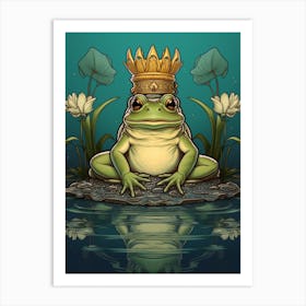 King Of Frogs Art Nouveau 1 Art Print