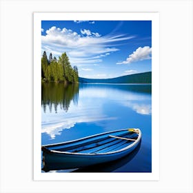 Canoe On Lake Water Waterscape Photography 1 Art Print