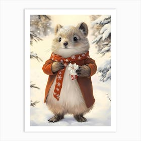 Christmas Hamster 3 Art Print