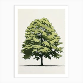Beech Tree Pixel Illustration 4 Art Print
