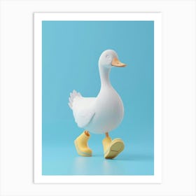 Duck In Boots Art Print