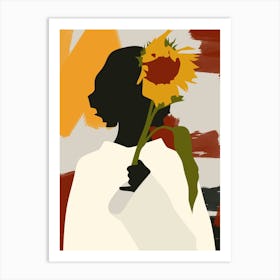 Shadowed Soul with Sunflower Print Art Print