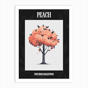 Peach Tree Pixel Illustration 3 Poster Art Print