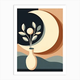 Moon In A Vase In Boho Art Art Print