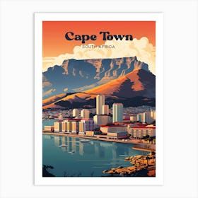 Cape Town South Africa Port Modern Travel Illustration Art Print