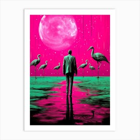 Flamingos Art Print