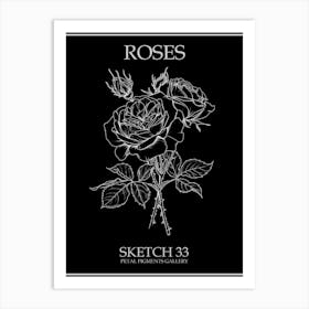 Roses Sketch 33 Poster Inverted Art Print