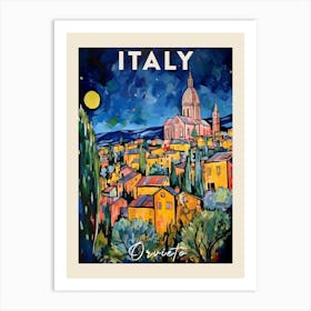 Orvieto Italy 3 Fauvist Painting Travel Poster Art Print