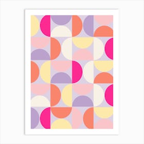 Mid Century Modern Colorful Pastel Art Print