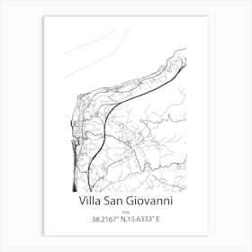 Villa San Giovanni,Italy Minimalist Map Poster