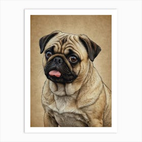 Pug Dog Art Print