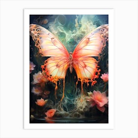 Butterfly In The Water Art Print